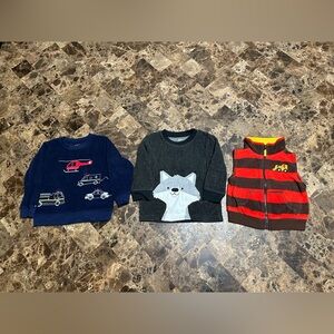 Carter's Kids Sweatshirt and Hoodie Trio - Navy, Gray, Red